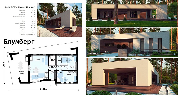 Проект бетонного дома «Блумберг»