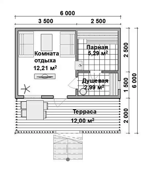 Проект бани «Вуд 2»